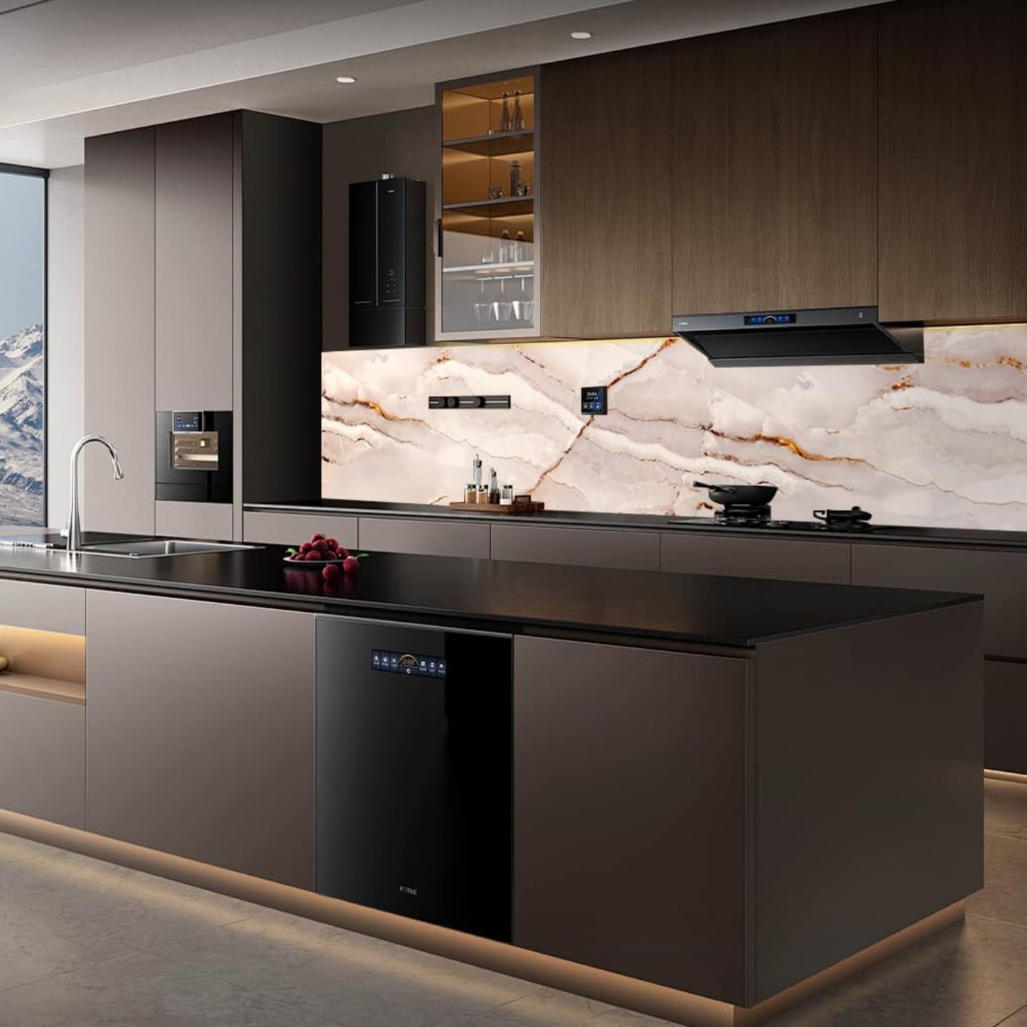 Luxury and Self-Adhesive Kitchen Back Wall - Simple and Stylish Wall Panels (High Gloss Marble White/Grey, 300 cm x 60 cm x 0.2 cm)