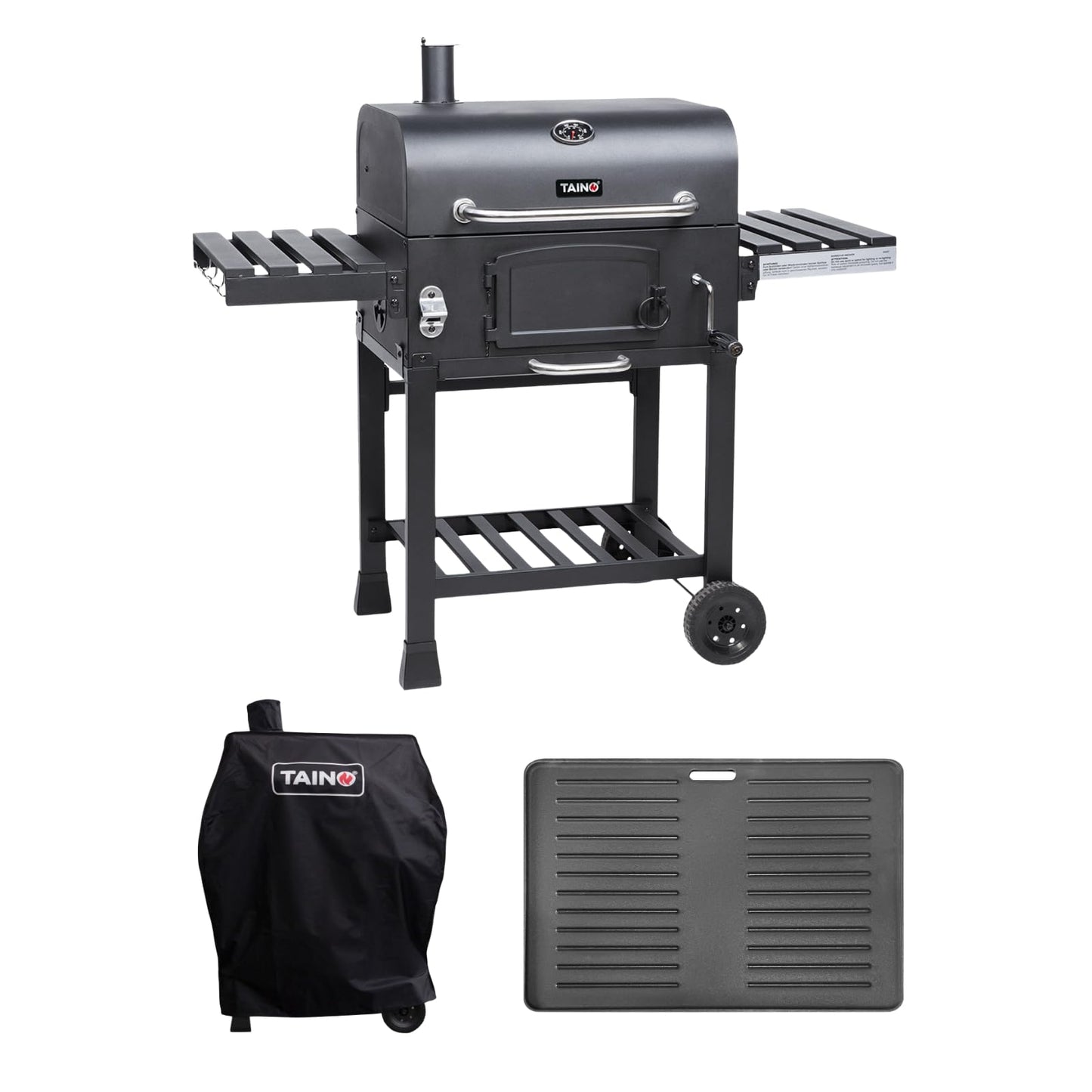 TAINO Hero Smoker Small BBQ Grill Trolley Charcoal Grill Fireplace Stand Grill Smoker Oven Grill Grate