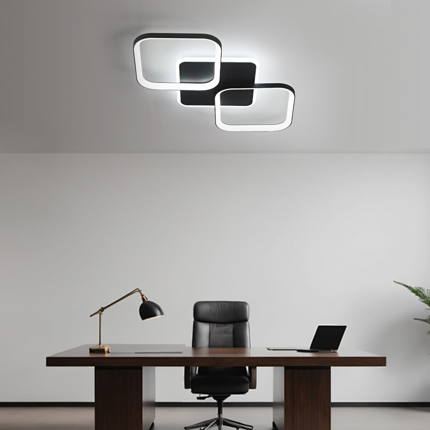LED Ceiling Light Living Room 40 W 4500 LM with Remote Control Continuously Dimmable 2700-6500 K, Living Room Lamp with Memory Function Made of Metal for Bedroom Dining Room Hallway
