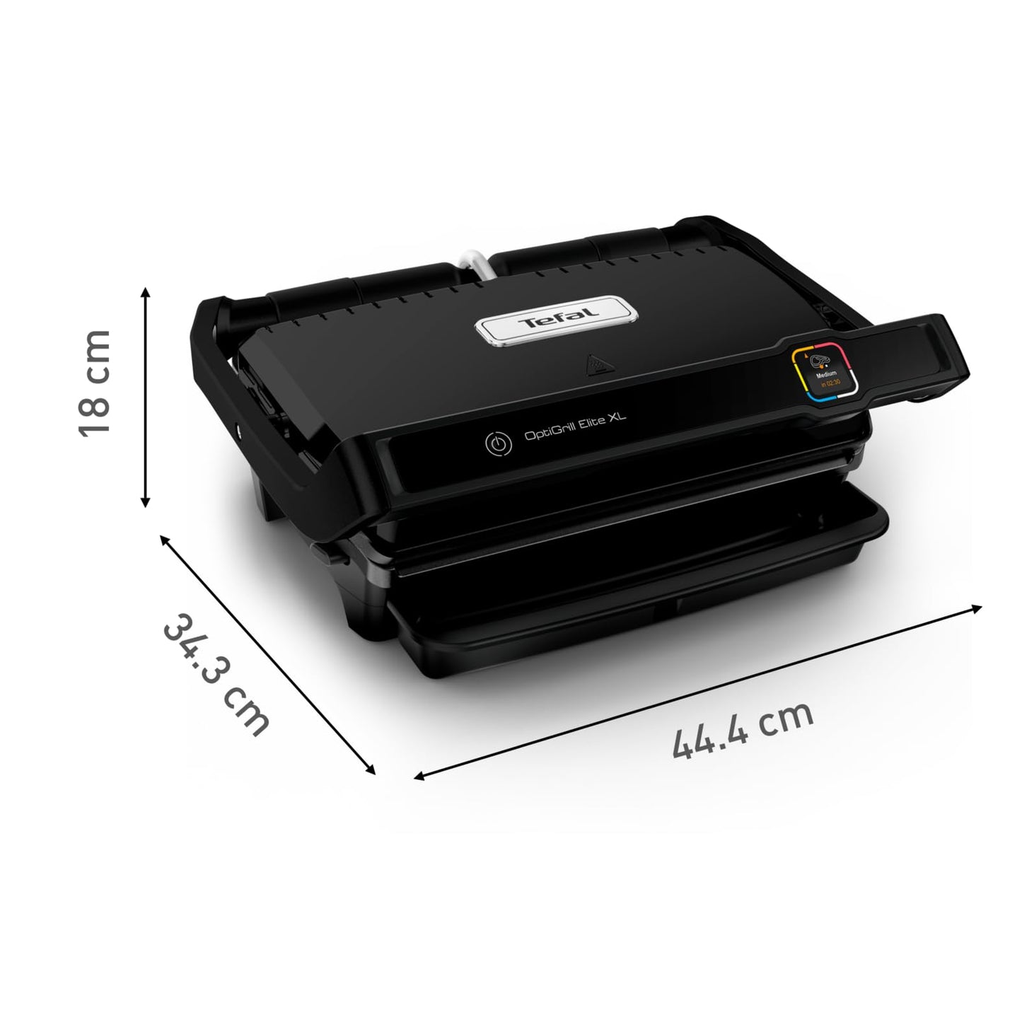 Tefal OptiGrill Elite XL Kontaktgrill, 16 Programme, Digitales Display mit Garstufenanzeige, abnehmbare XL-Platten, Grillboost-Funktion, intuitive Bedienung, Elektrogrill, Edelstahl, GC760D12