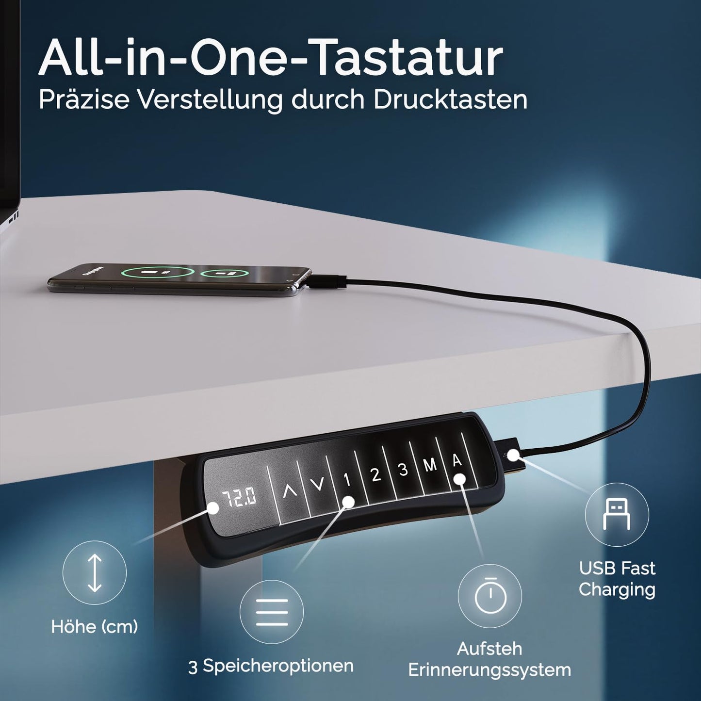 Corner Electric Height-Adjustable Corner Desk, Corner Desk with Memory Function and Anti-Collision Black Frame, Mahogany Table Top, 160 x 130 x 70 cm