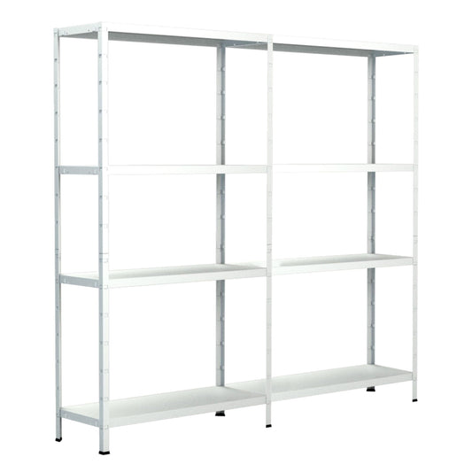 Schulte set of 2 shelving rack galvanised metal 180x160x40 cm storage/display shelf, system with 8 metal shelves, load capacity 520 kg, easy installation, slot system, no screws, silver, 4056397004455