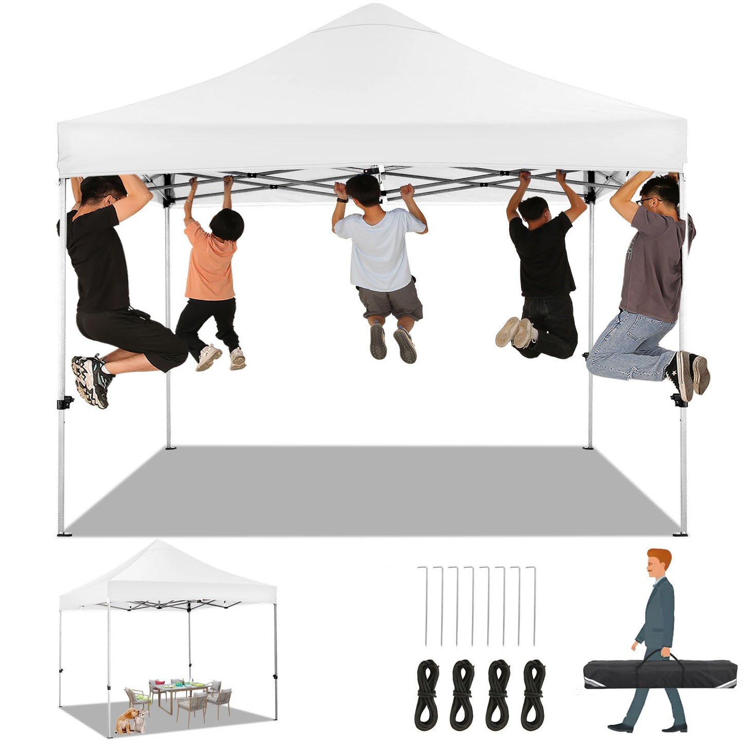 Tooluck Folding Gazebo, 3 x 4.5 m, Waterproof, Stable, Outdoor, Garden Party Tent, UV Protection 50+, with 4 Side Panels, Grey