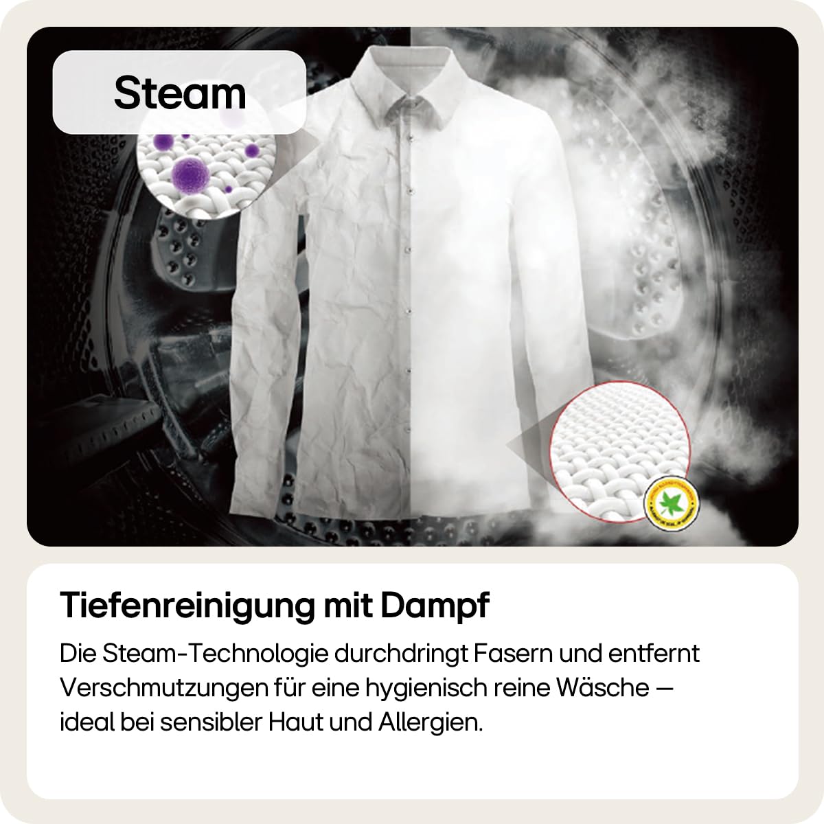 LG Electronics V7WD96H1A Washer Dryer with AI DD, 9 kg Wash, 6 kg Drying, 1400 rpm, Steam, TurboWash 360°, Feel-Good Drum, Wi-Fi Function, White