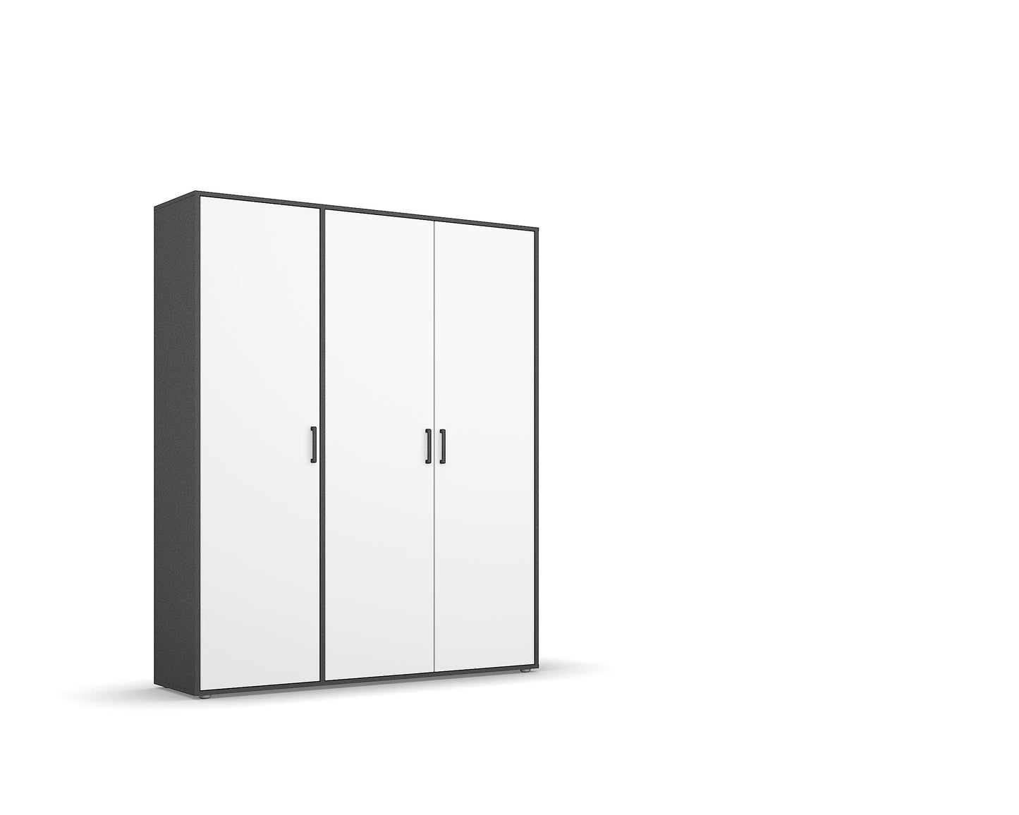 Rauch Möbel Voyager Hinged Door Cupboard, Alpine White/Artisan Oak, Wood, 3 Doors with 2 Drawers, Includes 1 Clothes Rail, 3 Shelves, 140 x 194 x 53 cm (W x H x D)