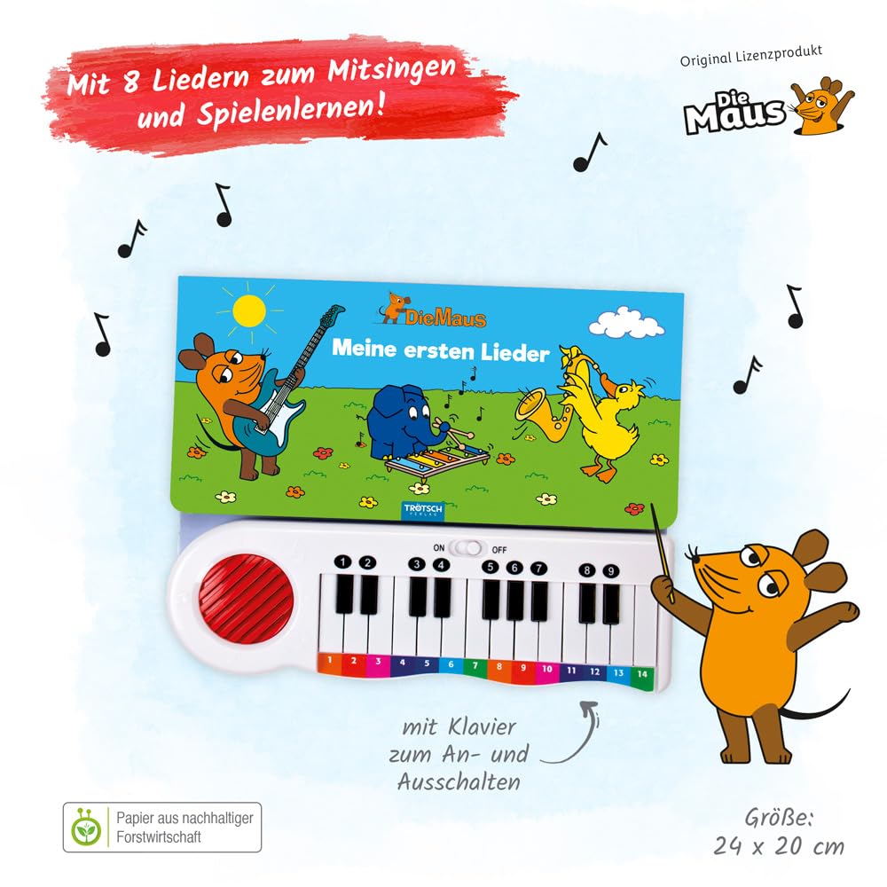 Trötsch Die Maus Klavierbuch Meine ersten Lieder Soundbuch Liederbuch: Beschäftigungsbuch Soundbuch Liederbuch (Ab 2 Jahren)