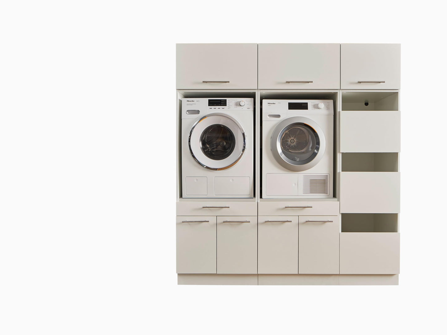 LAUNDREEZY Cabinet Attachment for Washing Machine Cabinet, White, Attachment Cabinet for Additional Storage Space in the Laundry Room, 50 x 38 x 67.5 cm (W x H x D)