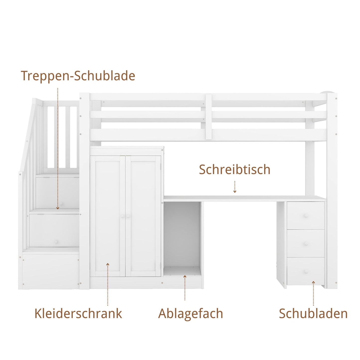 xixiworkshop Kinderbett 90x200cm Ausziehbett Bett mit Stauraum und USB-Steckdose/Mehreren Ablagefächern multifunktionales Jugendbett/Gästebett/Doppelbett mit Stauschrank Lattenrost,Ohne Matratze,Grau