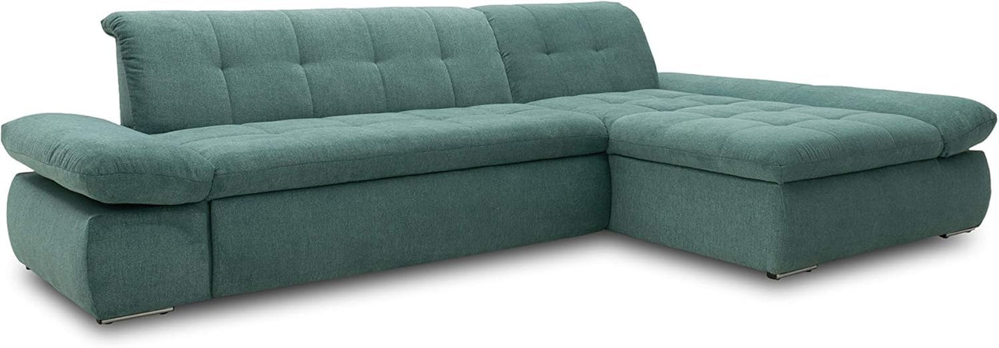 DOMO. collection Moric Corner Sofa, L-Shaped, Corner Sofa, L-shaped, 300 x 172 x 80 cm (W x D x H), Beige