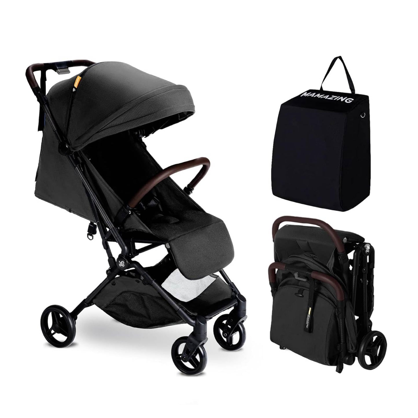 MAMAZING Baby Travel Buggy Pushchair for 6 - 4 Years up to 22 kg, Hand Luggage, Suitable for Small Folding Buggy Aeroplane with One-Handed Folding Design, Lightweight and Compact (5.26 kg) Made of
