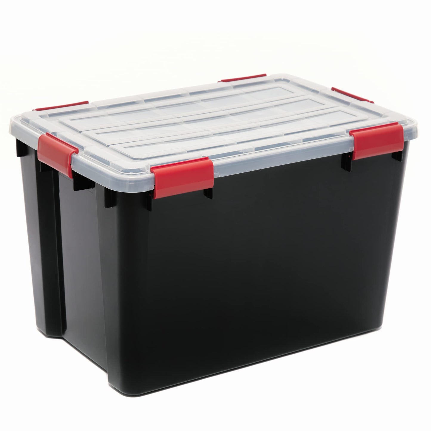 Iris Ohyama Airtight Plastic Storage Boxes with Lids, 70L, Set of 3, Black, Hermetic Waterproof Closure, Heavy Duty Snap Latches, Stackable, Dustproof, BPA-Free, DDAT-LD