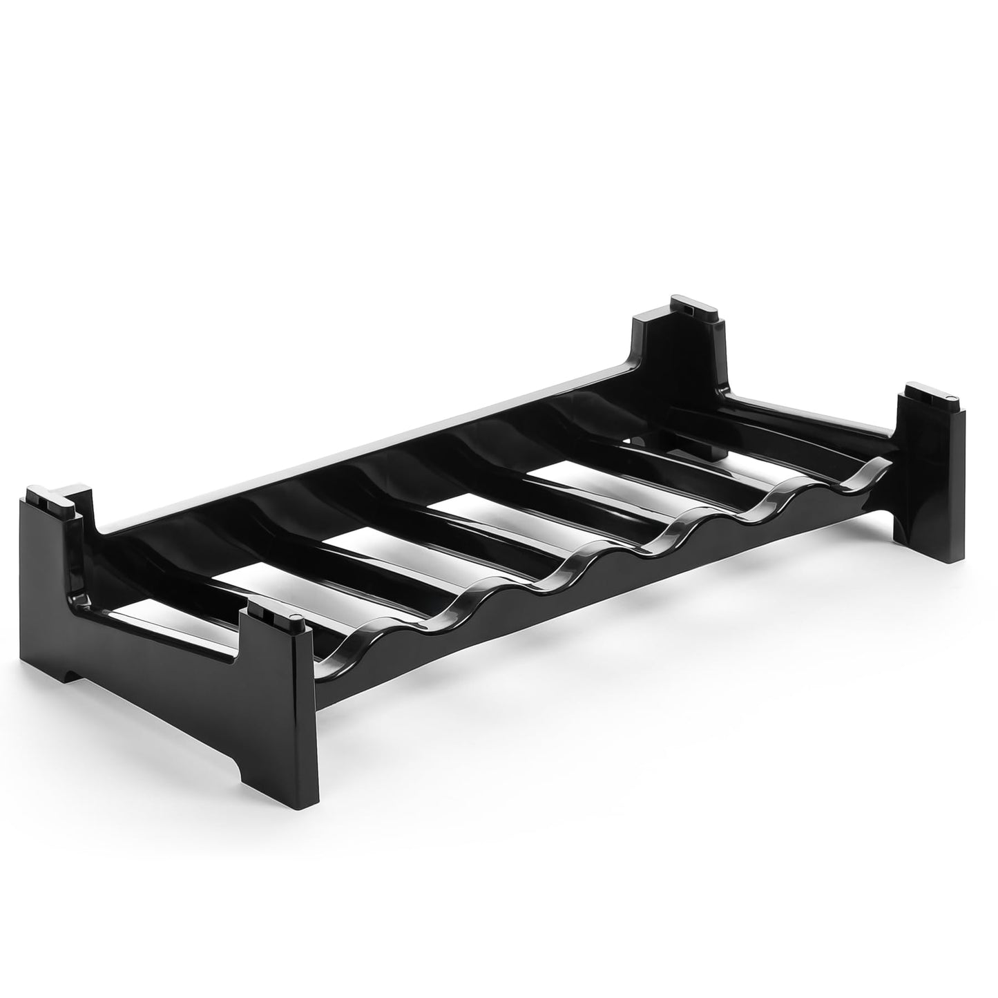 BigDean Bottle Rack Stackable for 72 Bottles Wine Rack Made of Plastic Black Drinks Rack Bottles Shelf System for Glass & PET up to 1.5 Litres