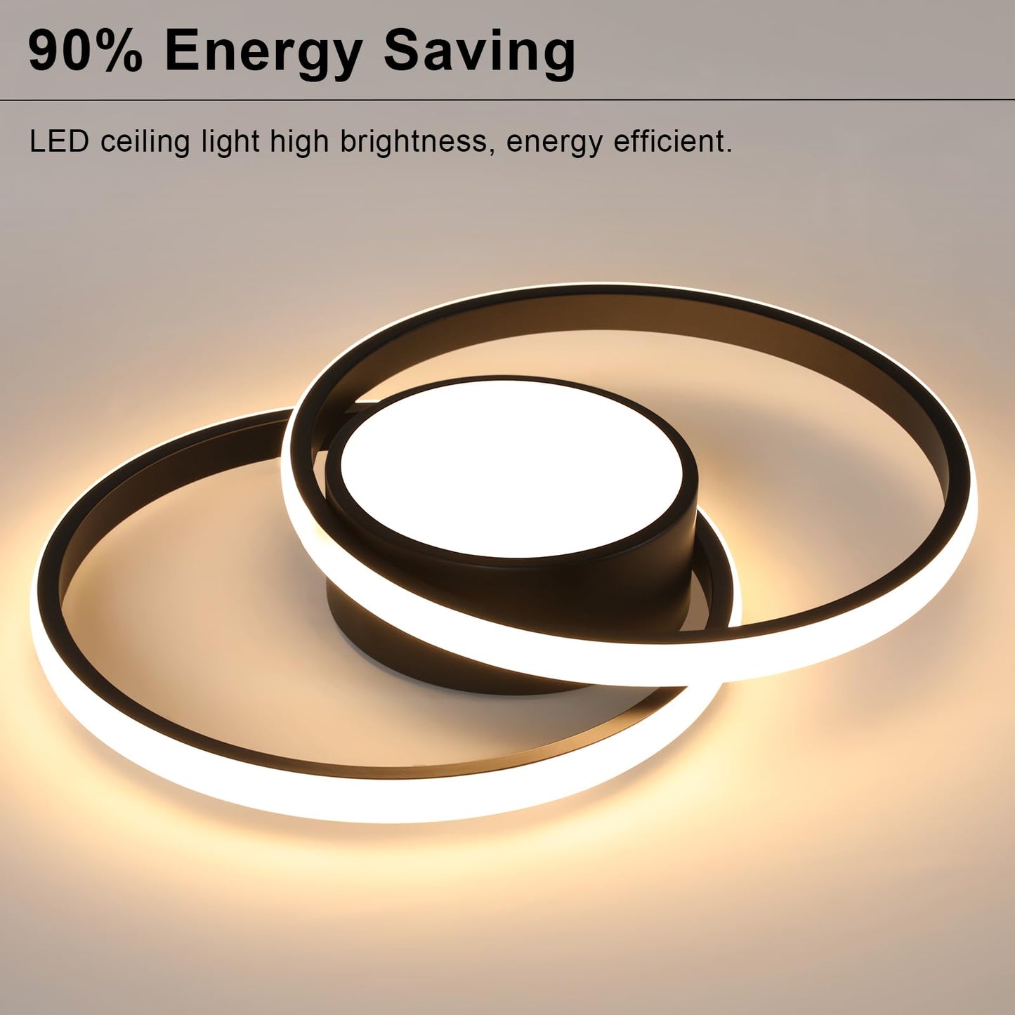 Comely LED Ceiling Lights, Pack of 2, 32 W, Round, 2350 lm, Modern, for Bedrooms, Bathrooms, Kitchens, Corridors, Balconies, 4500 K Neutral Light, Diameter 280 mm