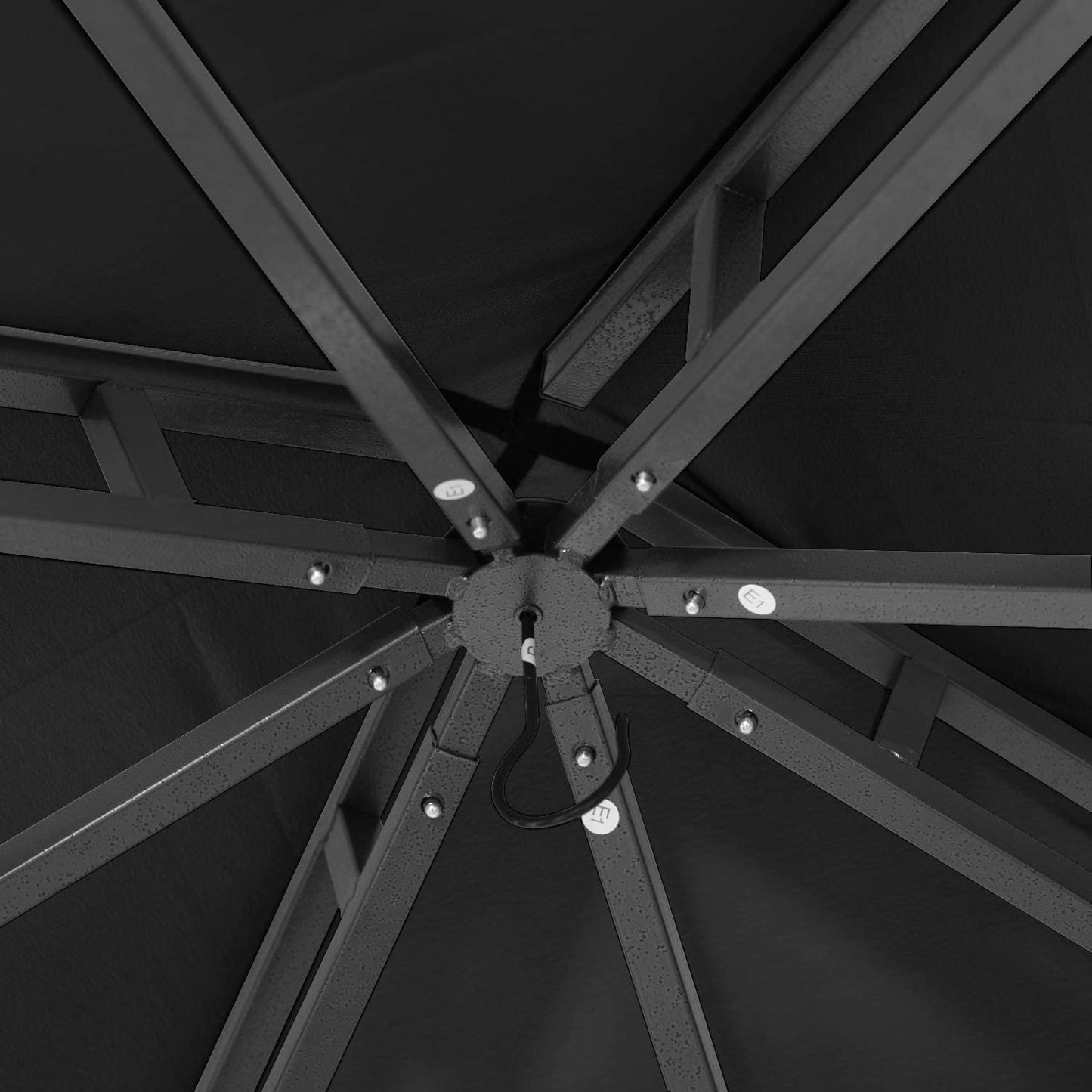 ABCCANOPY Pavillon 2.5x2.5m Wasserdicht Stabil Winterfest Gartenpavillon，Doppeldachweichdach Hinterhof-Partyzelt mit Netz für Schatten und Regen,Grau