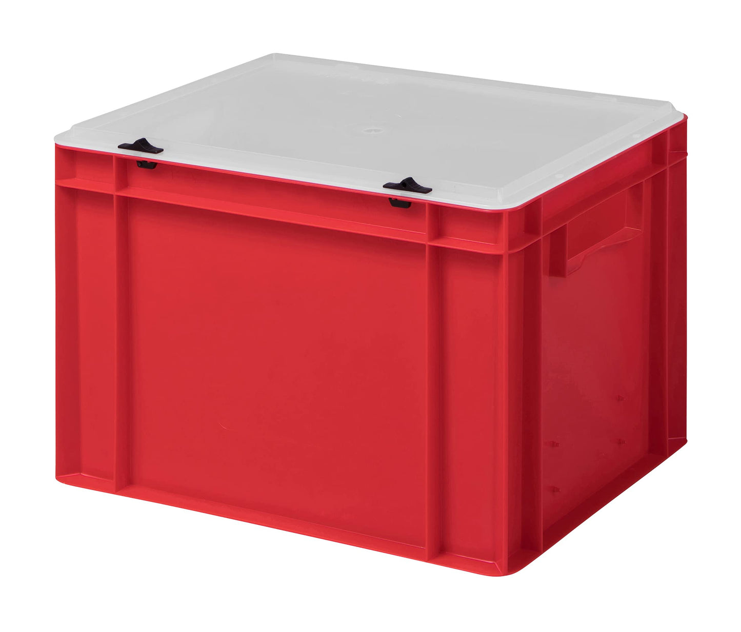 Design Eurobox Stacking Box Storage Container Plastic Box in 5 Colours and 16 Sizes with Transparent Lid (Matte) (Grey, 60 x 40 x 33 cm)