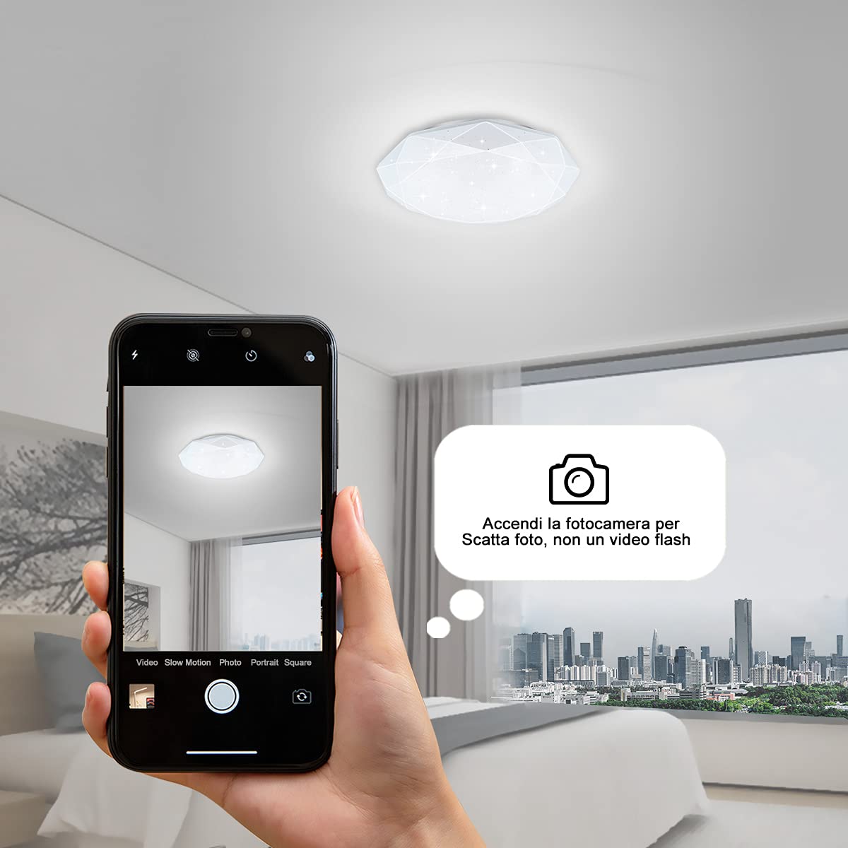 EXTRASTAR Ceiling Light 24 W LED Ceiling Light 35 cm Ultra Thin Modern 6500 K Cool White 1900 LM Ceiling Lighting, Diamond Stripe UFO Panel, Ceiling Light is Suitable for Living Room, Kitchen,
