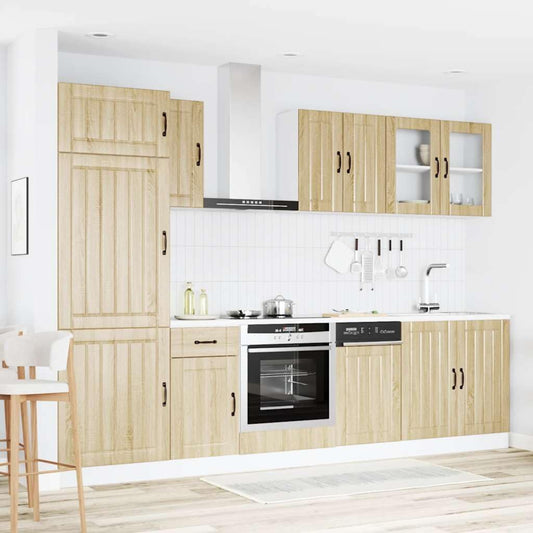 Lucca 7-Piece Kitchen Cabinet Set without Electrical Appliances High Gloss White Wood Material