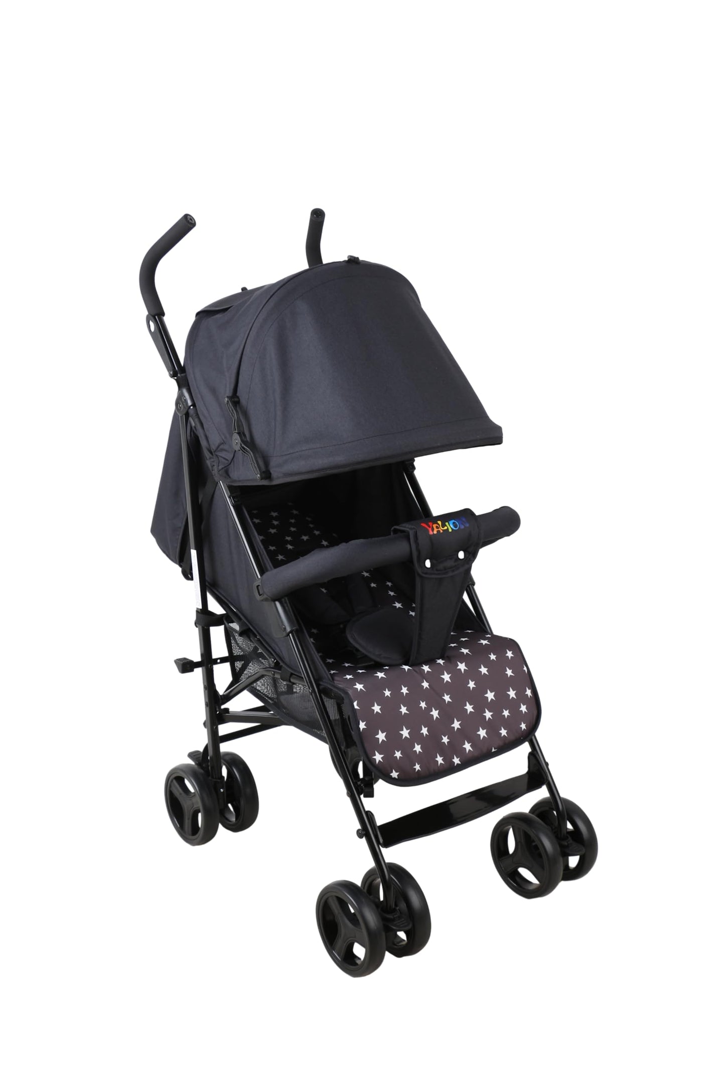 YALION Pushchair Buggy Travel Buggy Small Foldable 5 Reclining Positions Leg Warmer Shopping Basket Sun Canopy 360° Wheels Children's Buggy up to 15 kg Beige