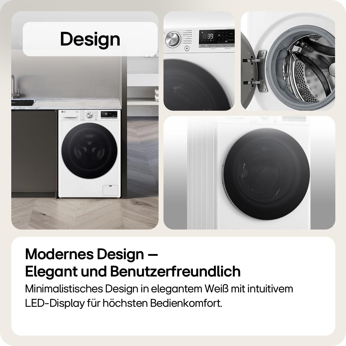 LG Electronics F4WR709YB Washing Machine | 9 kg | Energy A | Steam | Black