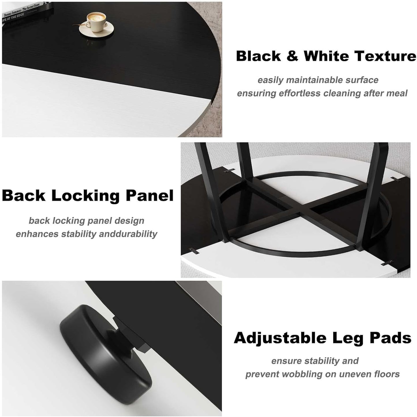 LVB White Round Faux Marble Round Dining Table Kitchen Table for 4-6 People Mid-Century Pedestal Dining Table Side Table Coffee Table Office Living Room White Marble 130cm