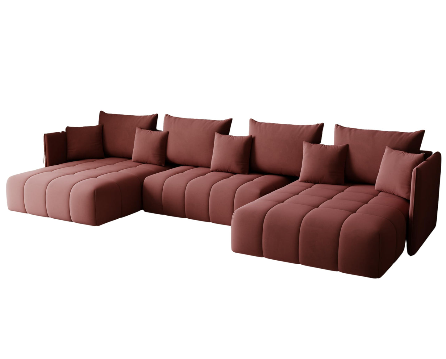 U-Shape Corner Sofa Gona U with Sleep Function - Large Sofa Bed 346 × 188 cm - Sofa with Bed Box - T30 Foam - Automatic Folding Function, Easily Extendable - Monolith 97 (Graphite)