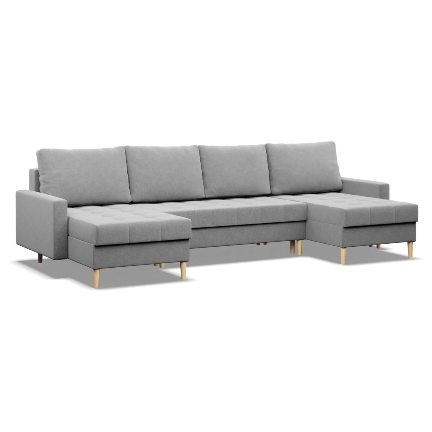 Mebligo - Elma Corner Sofa with Sleep Function and Bed Box (light grey)
