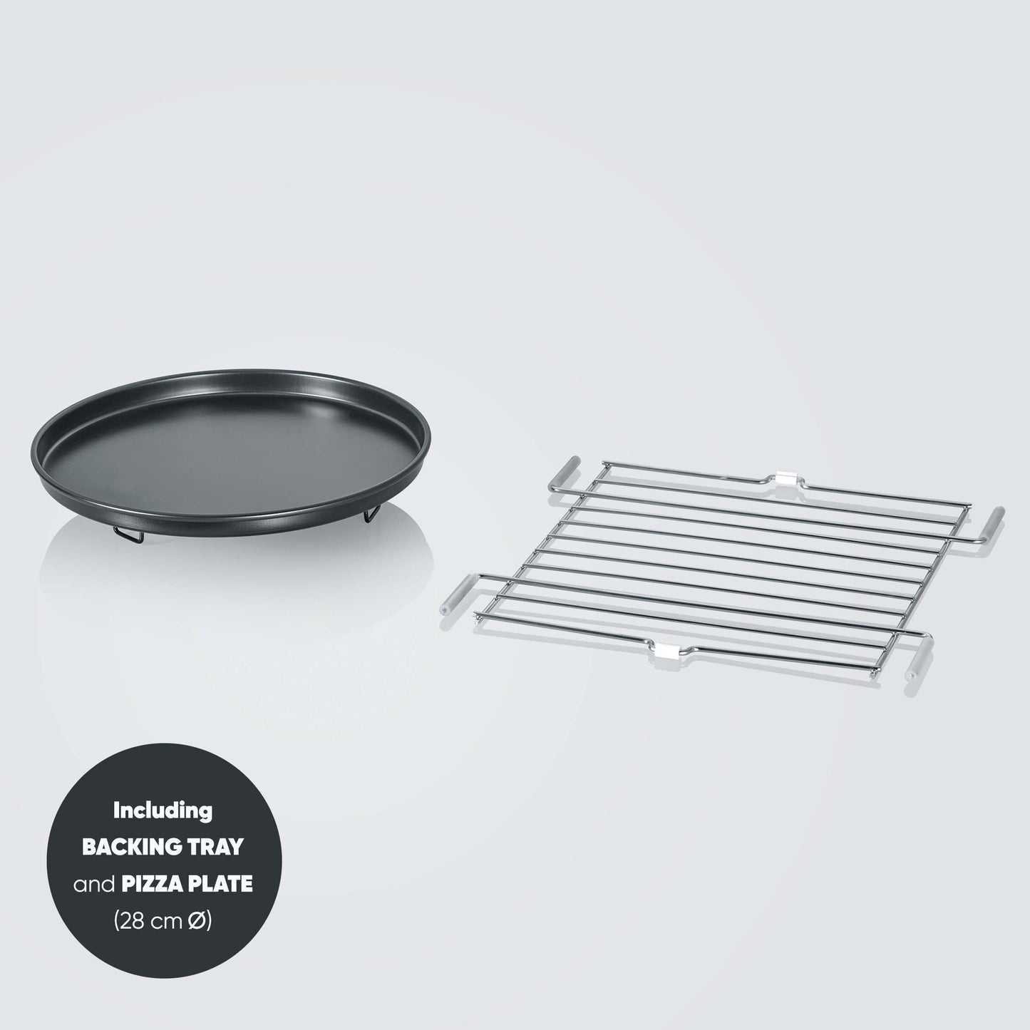 SEVERIN MW 7774 Microwave with Grill and Hot Air Function 3-in-1 for Defrosting, Cooking and Heating, Microwave with Turntable, Brushed Stainless Steel/Silver