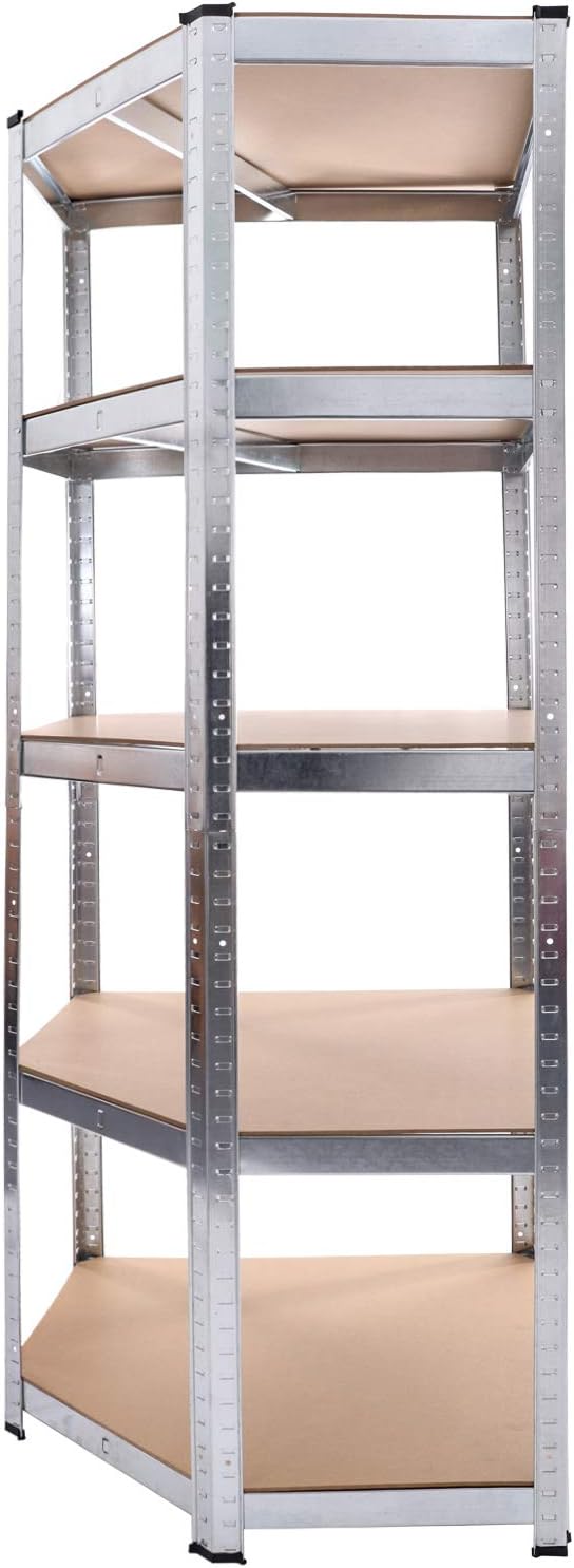 Corner Shelving Unit Heavy Duty 180 x 70 x 40 cm 875 kg 5 MDF Shelving Unit Storage Shelving Basement Shelving Workshop Shelving Unit