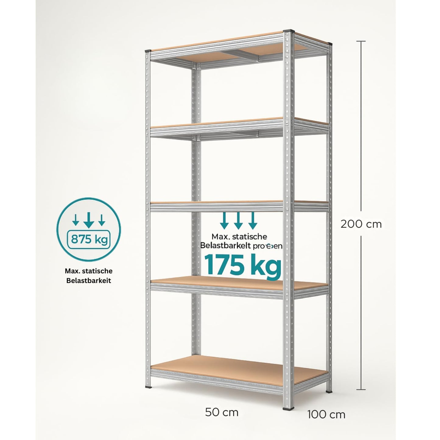 casa pura Heavy Duty Shelving Unit Set of 2 Cellar Shelves Storage Shelves 30 x 75 x 150 cm Shelf with Steel Frame Maximum Load 650 kg Each 5 Adjustable Shelves Silver