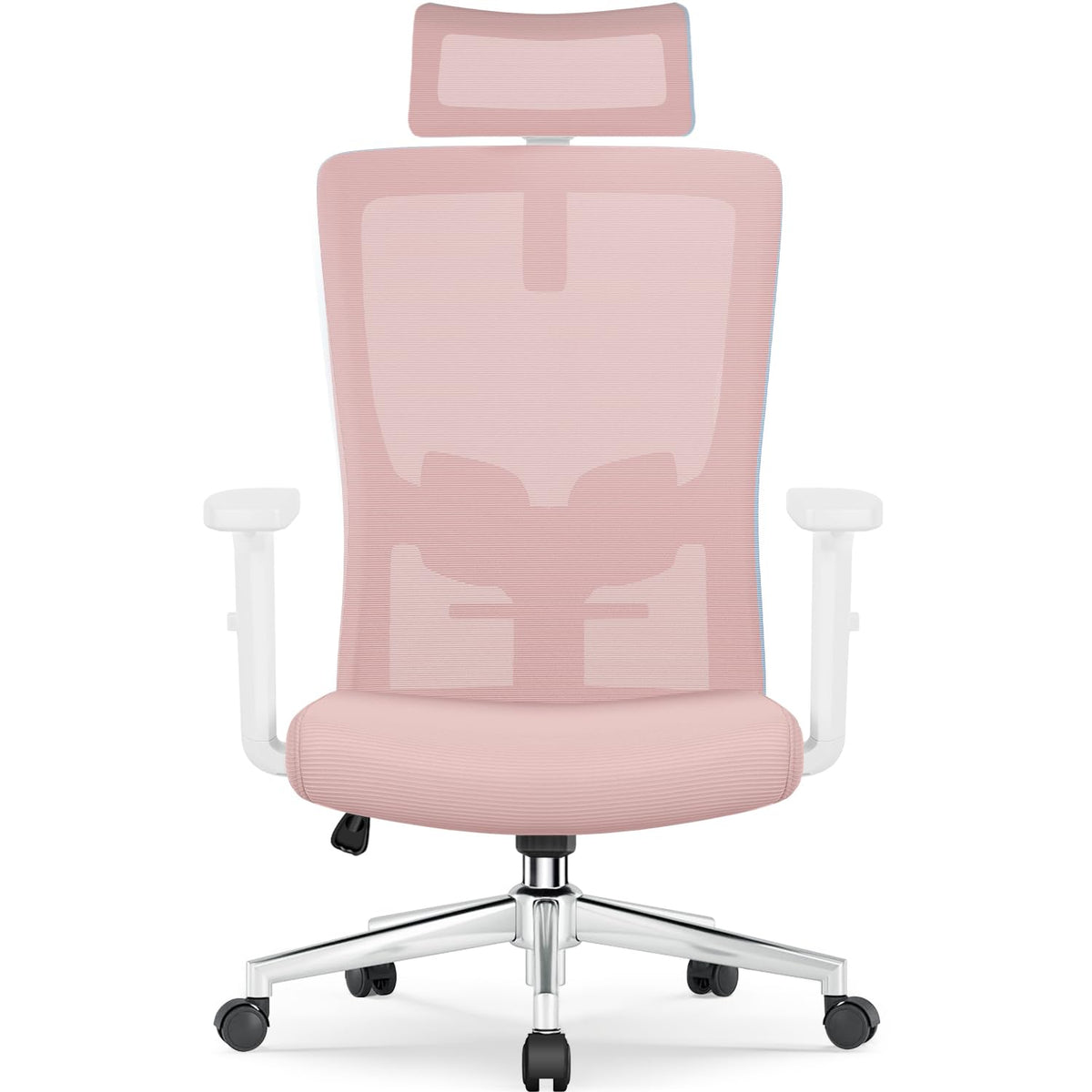 Ergonomic Office Chair with Adjustable Lumbar Support, Armrests and Headrest, Swivel Office Chair 150 kg, Desk Chair, Executive Chair, Rocker Function up to 135°