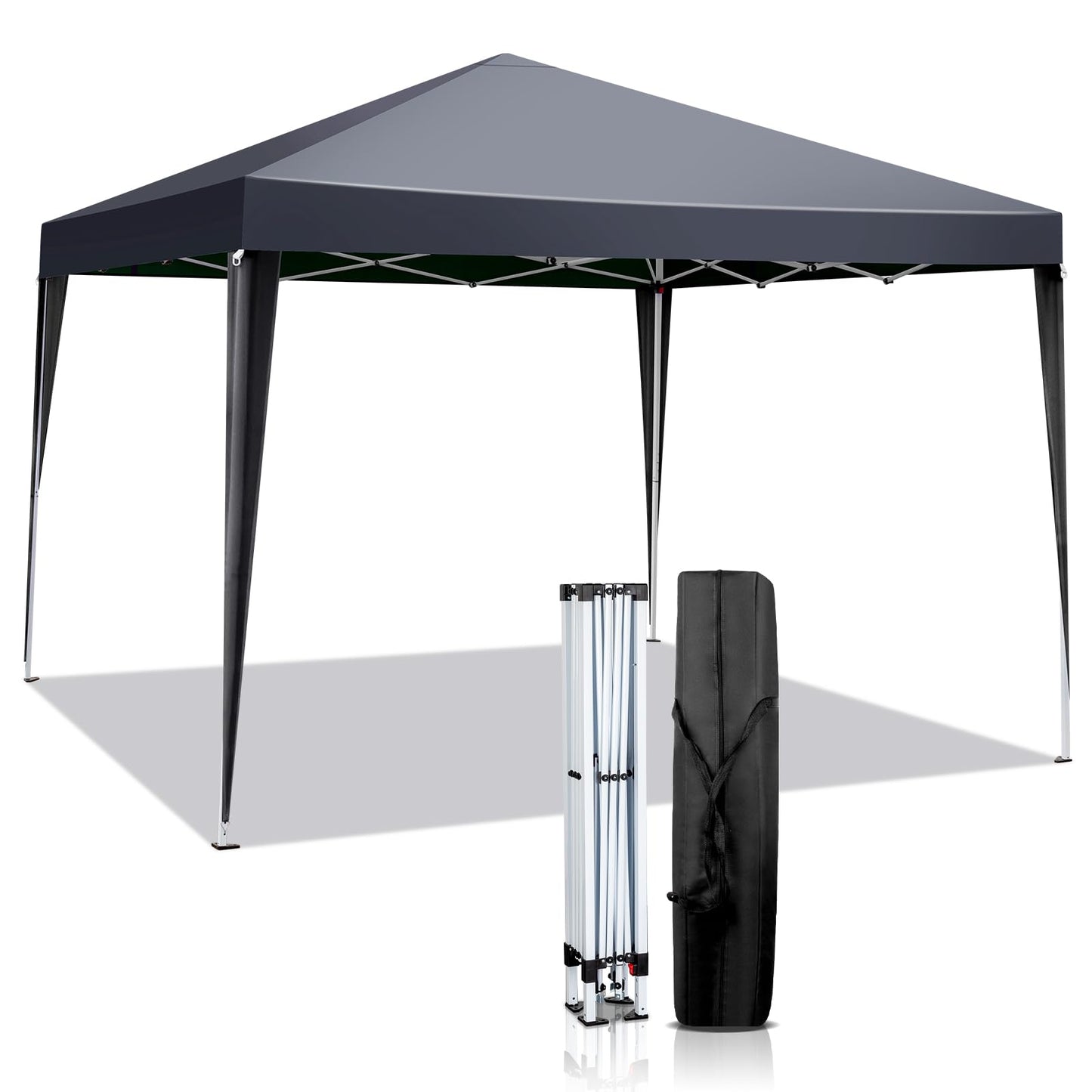 Gazebo 3 x 6 m, Folding Gazebo, Waterproof, Stable, Winterproof, UV Protection 50+, 420D Oxford, Foldable Height Adjustable, Party Tent, Garden Tent, for Garden, Camping, Outdoor, Black, 6