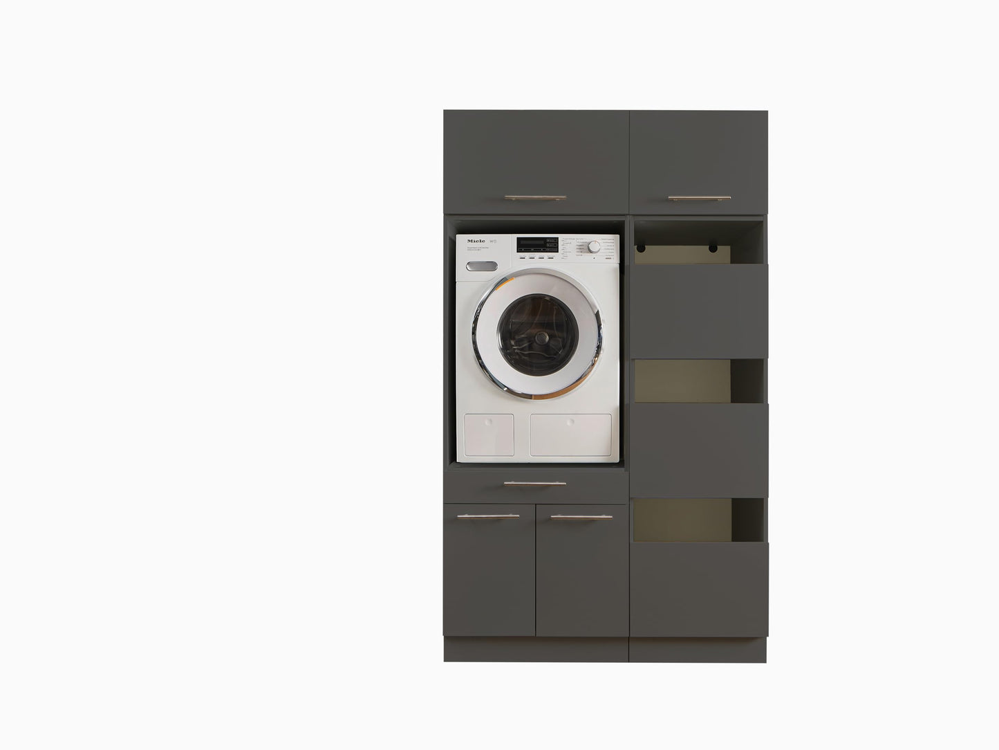 LAUNDREEZY Cabinet Attachment for Washing Machine Cabinet, White, Attachment Cabinet for Additional Storage Space in the Laundry Room, 50 x 38 x 67.5 cm (W x H x D)