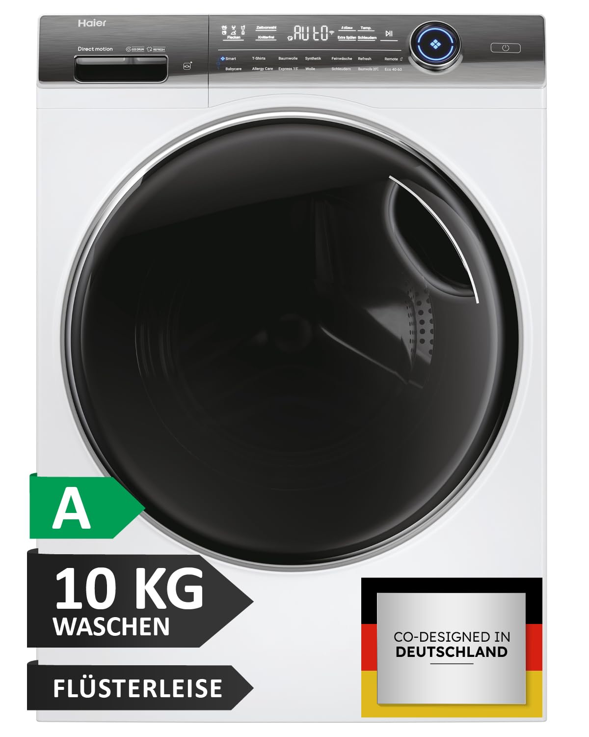Haier Smart Front-Loading Washing Machine 10 kg I I-PRO Series 7 Plus HW100-BD14979U1 I Washing Machine with A-Efficiency, 1,400 rpm & Quiet Direct Drive I App, Self-Cleaning System & Full Water