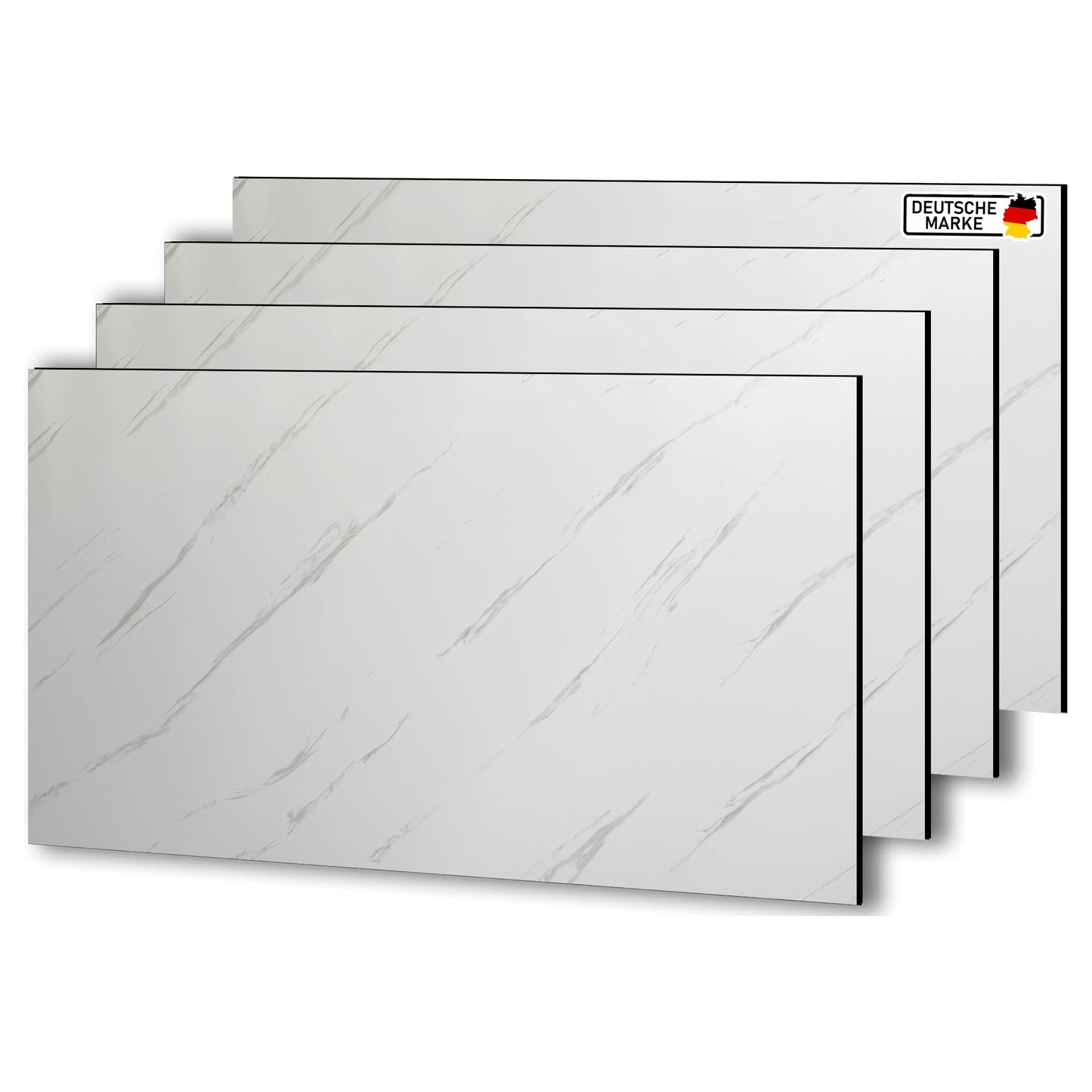 AS Country Stone, Marble Look, Wall Panels, 60 x 120 cm, Polyvinyl Chloride (PVC) Wall Cladding, Made of Plastic, Panels for Kitchen, Bathroom and More, Kitchen Back Wall Panel Light Concrete