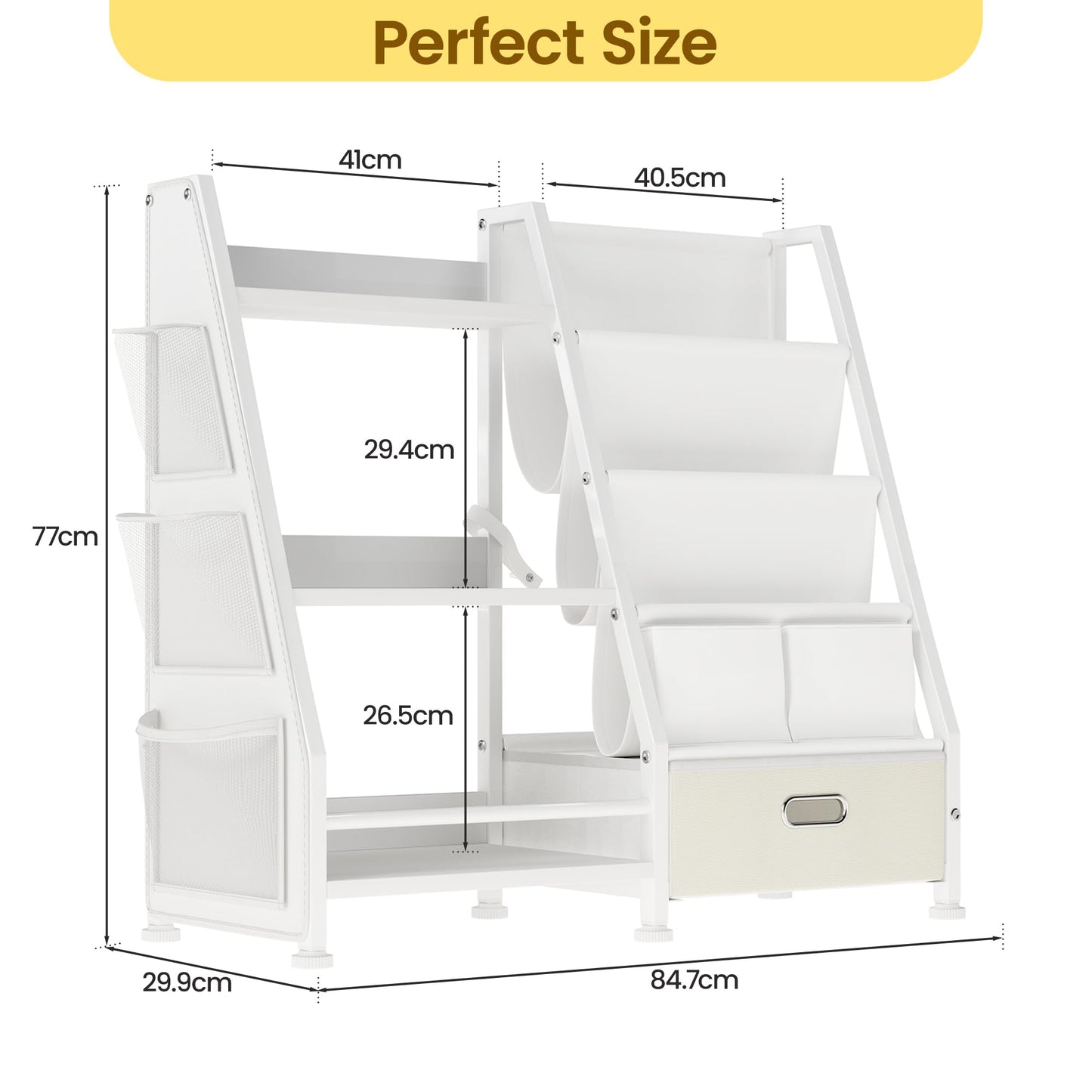 Children's Bookcase Children's Room Toy Shelves: Open Storage Shelf with 6 Compartments - Toddler Display Books Furniture, Nursery, Playroom