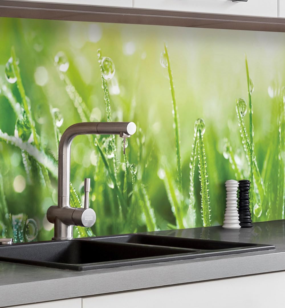 MyMaxxi Küchenrückwand Folie selbstklebend matt - einfache Montage ohne Bohren 0,4mm stark Versteift - Motiv Mauer 04-60cm hoch - Spritzschutz Küche Klebefolie - Stein Ziegel 60 x 60cm