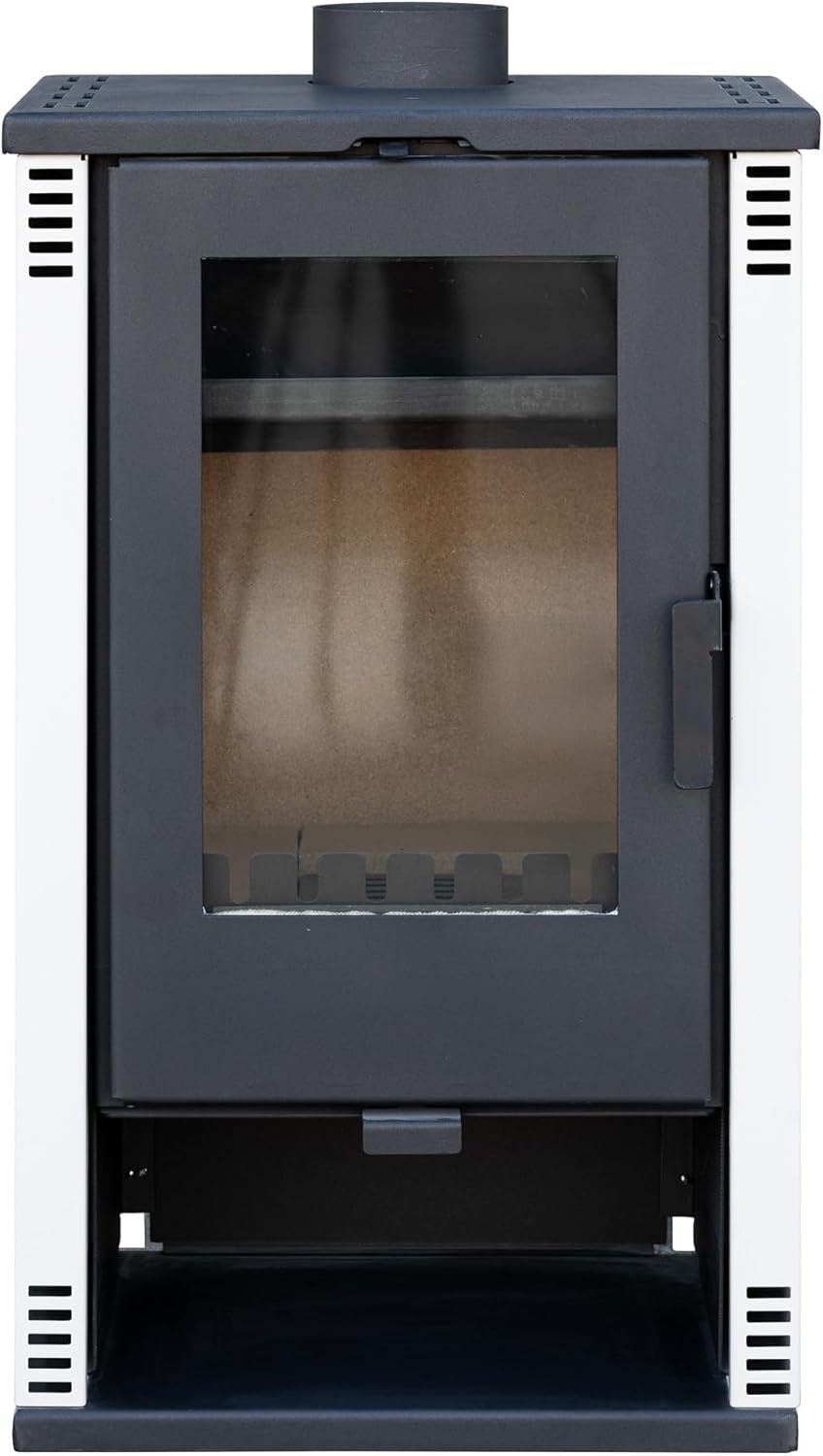 ALAZ K10M Fireplace Wood Stove White 10 kW Fireplace Heating Stove Permanent Burning Stove Wood Stove Fireplace Wood Stove Fireplace Fireplace Wood