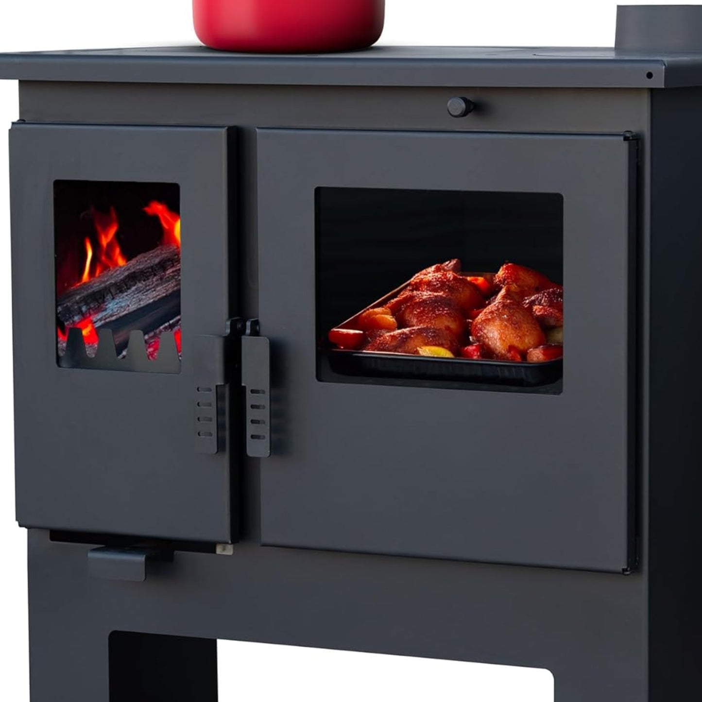 ALAZ Mouse GP8M Fireplace Wood Stove Black 9 kW, Fireplace with Baking Compartment, Fireplace Wood Burning Stove, Fireplace Wood Stove, Fireplace Wood