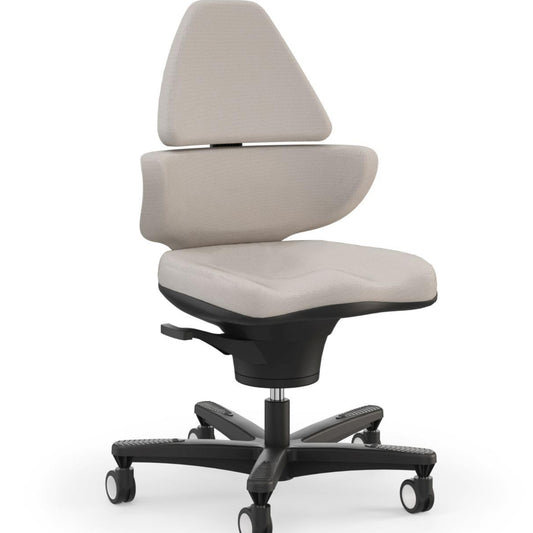 CoreChair Elite (Shaped Knit) Office Chair, Ergonomic Office Chair with up to 150 kg Load Capacity, Orthopaedic Desk Chair with 360° Mobility, Pelvic Support & Backrest. (Clay Grey)