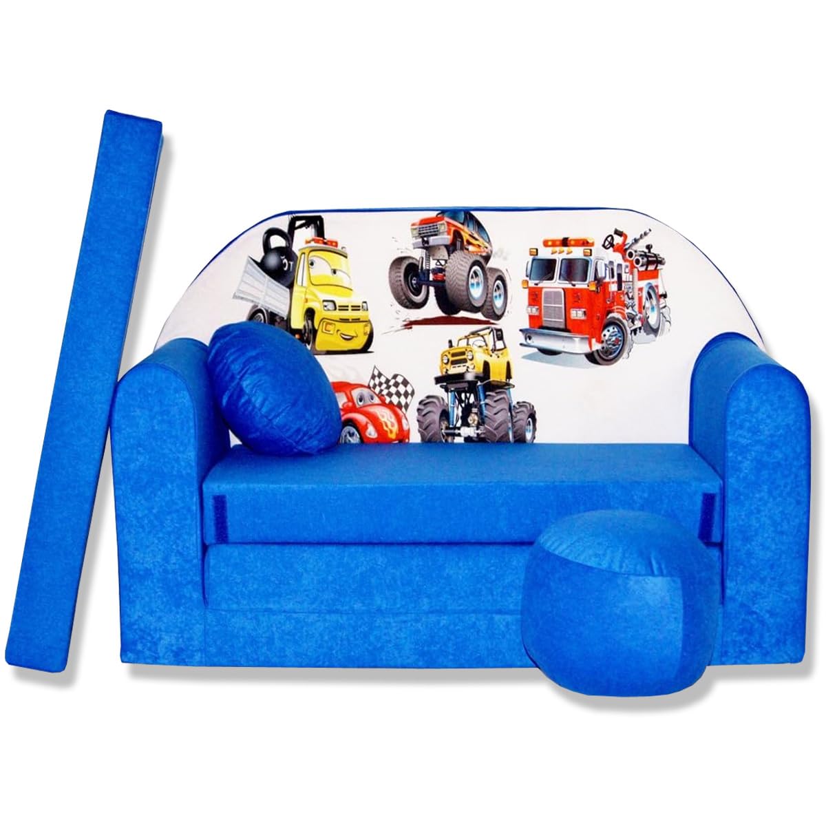 Children's Sofa with Sleep Function Foldable 3-in-1 Children's Sofa Play Sofa with Bed Function Girls Boys Bean Bag Mini Sofa Bed Children's Room Sleeping Chair (A39)