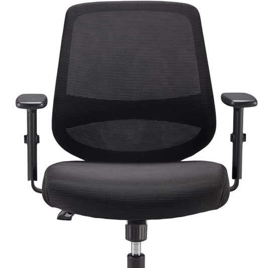 Amazon Basics Ergonomic Office Chair, Desk Chair with Adjustable Armrests, Lumbar Support, Mesh Executive Chair, Back Friendly, Easy Assembly, 25 x 23 x 36 Inch, Black