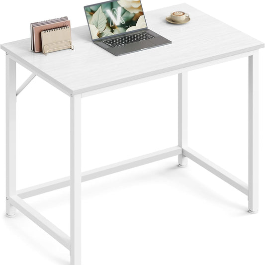 VASAGLE Writing Desk, Computer Desk, Narrow Office Desk, Study, Home Office, Easy Assembly, Steel, Industrial Design, 120 x 60 x 75 cm, Vintage Brown/Black, LWD039B01