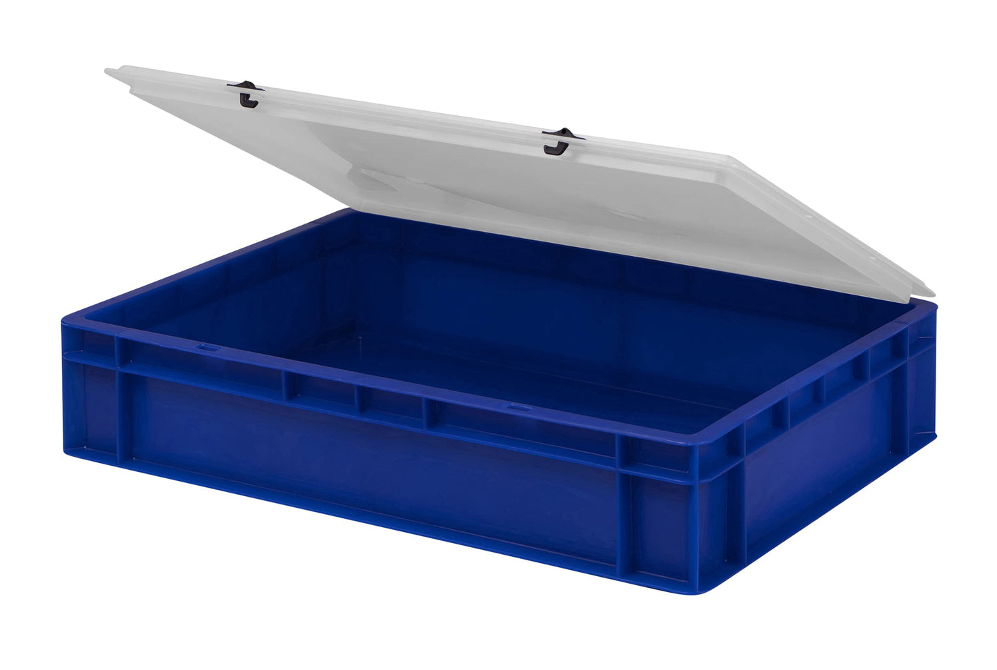 Design Eurobox Stacking Box Storage Container Plastic Box in 5 Colours and 16 Sizes with Transparent Lid (Matte) (Grey, 60 x 40 x 33 cm)