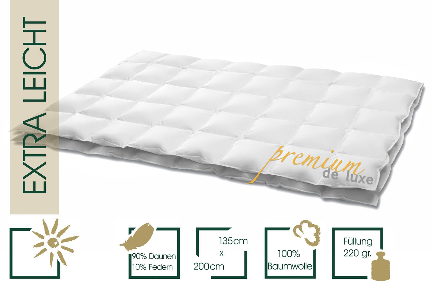 PREMIUM DE LUXE Down Duvet Summer, 135 x 200 cm
