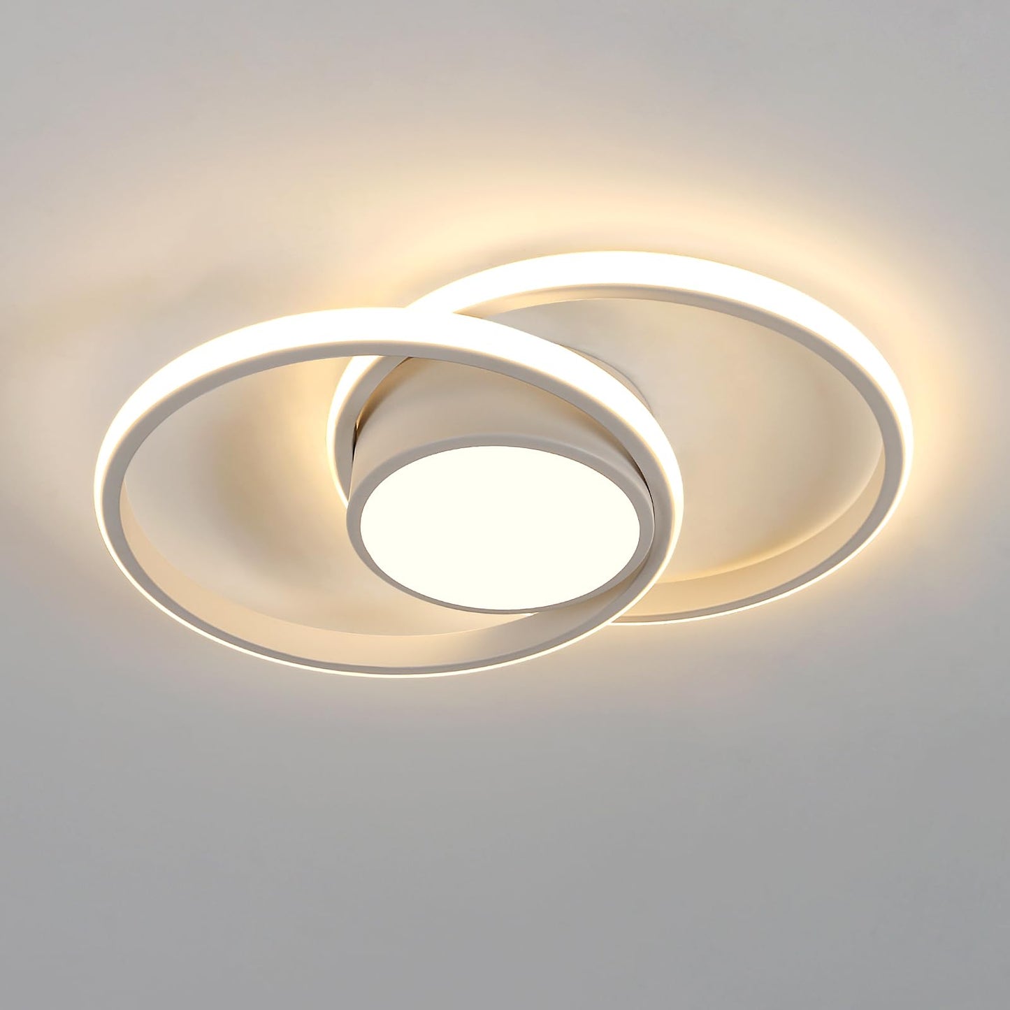 Comely LED Ceiling Lights, Pack of 2, 32 W, Round, 2350 lm, Modern, for Bedrooms, Bathrooms, Kitchens, Corridors, Balconies, 4500 K Neutral Light, Diameter 280 mm