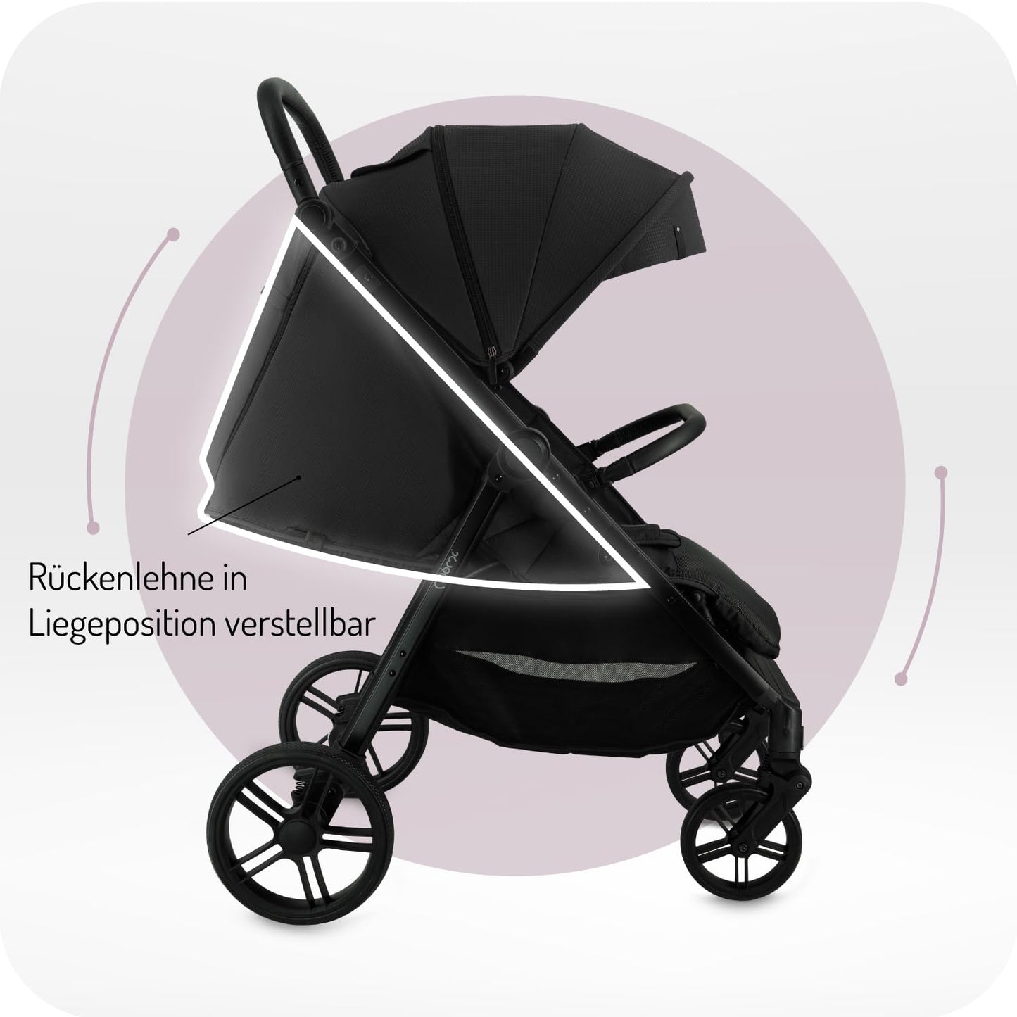 MoMi CLARA Children's Pushchair from 6 Months of Life, Up to 22 kg Body Weight, 5 Point Safety Belt, Footmuff, Drink Holder, Shopping Basket, Changing Bag, Insect and Rain Protection