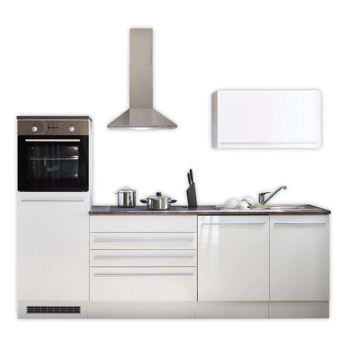 Jazz 84-131-18 Kitchen Unit without Appliances Approx. 260 x 200 x 60 cm Black