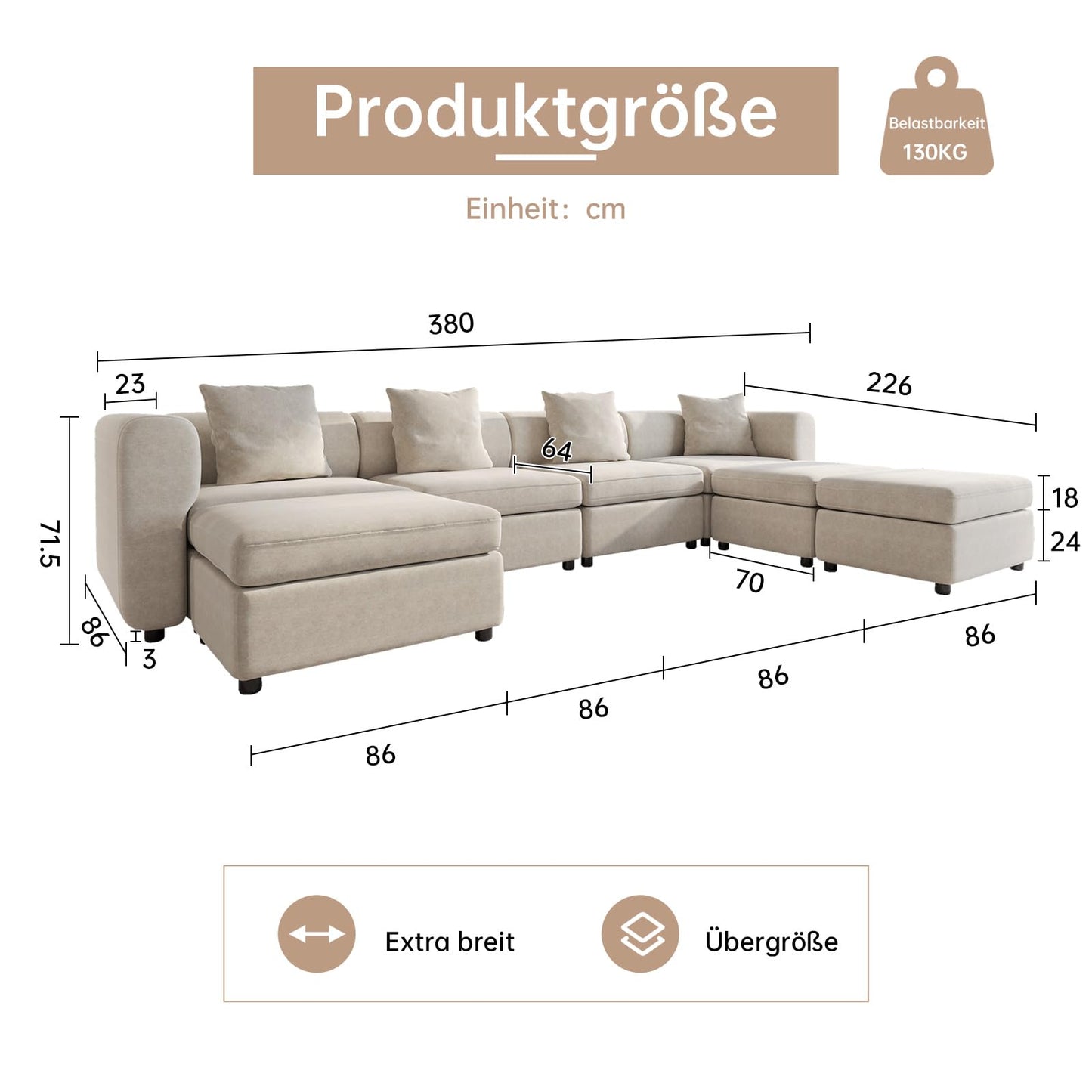 Miuuod 9-Sitzer Sofa