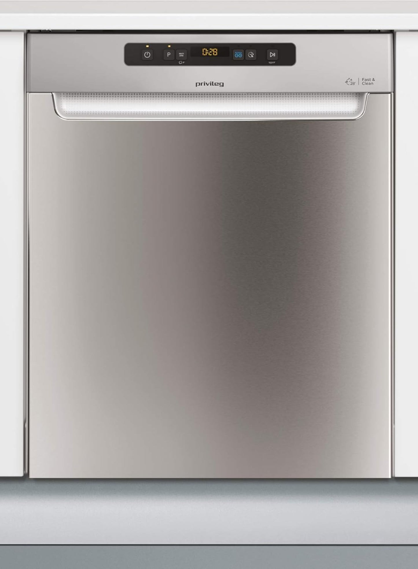Privileg RUO 3T133 A F X Undermount Dishwasher 60 cm / 14 Place Settings / Fast & Clean 28 Inch / Auto Door / Push & Go / Option Multizone / Delay Start / Full Water Protection [Energy Class D]