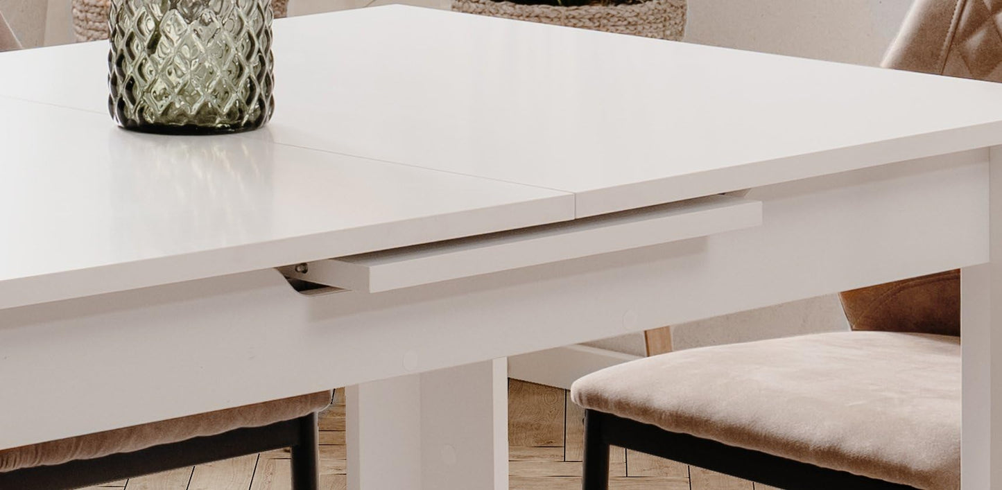 Newfurn Dining Table Wild Oak Dining Room Table Kitchen Table Dining Table II 120 x 76.5 x 70 cm (W x H x D) Extendible up to 160 cm including 40 cm Table Top Anthracite Kitchen Table Dining Table